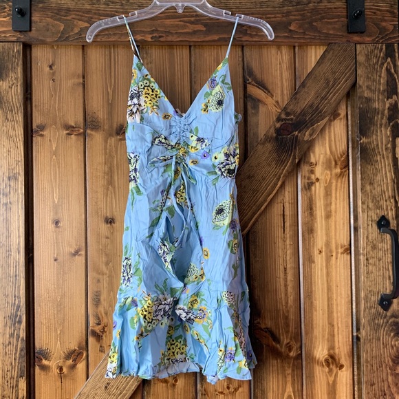 knee length dresses for ladies Free People Women's Bali Hazel Hearts Minidress - Blue
